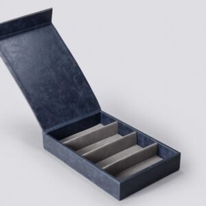 Display Box 4 Inserts Storage Leather-like Navy