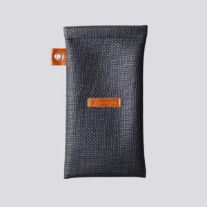 Spring Top Soft Pouch with Eyelet Black
