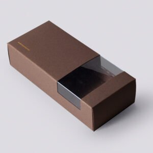 Self Mount Paper Box with Window Brown