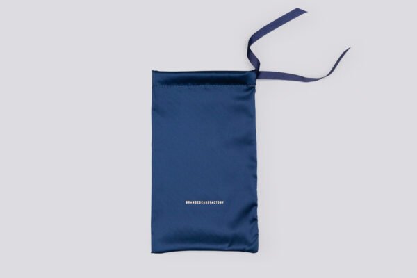 Satin Drawstring Pouch DB_Blue