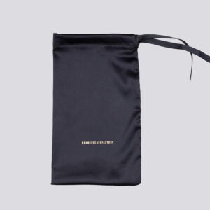 Satin Drawstring Pouch Black