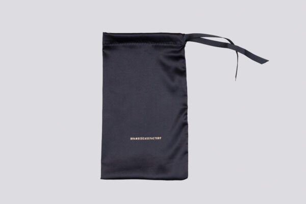 Satin Drawstring Pouch Black